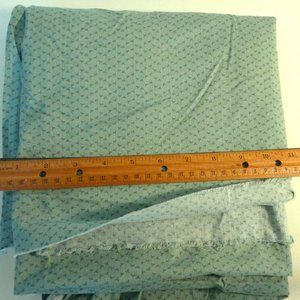 2 yds 16" vintage cotton calico fabric green rose